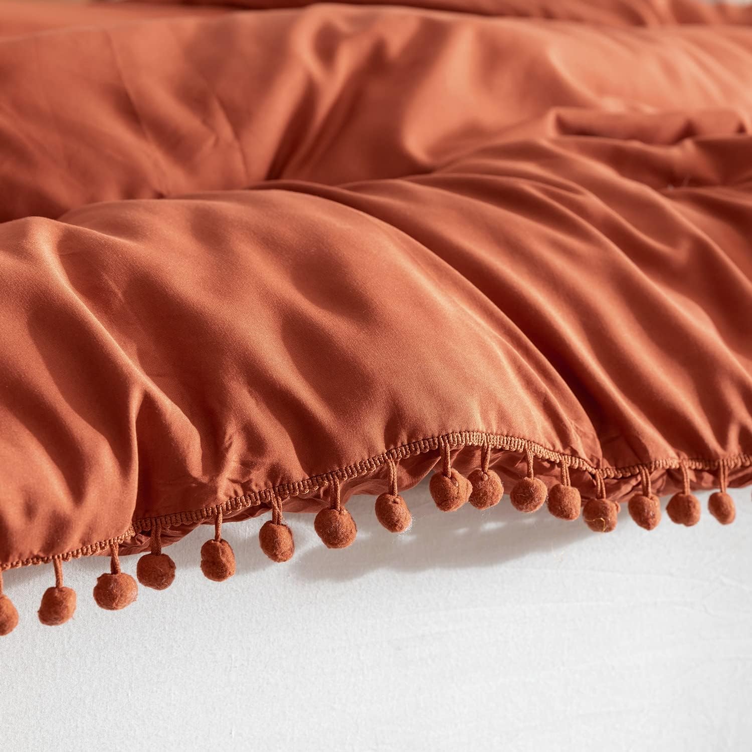 Ball Pom Comforter Set - Terracotta