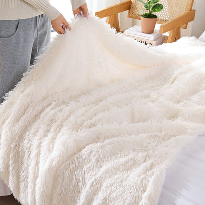 Faux Fur Blanket - Cream White