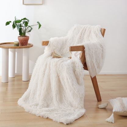 Faux Fur Blanket - Cream White