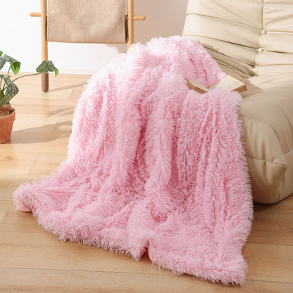 Faux Fur Blanket - Pink