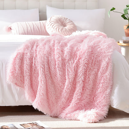 Faux Fur Blanket - Pink