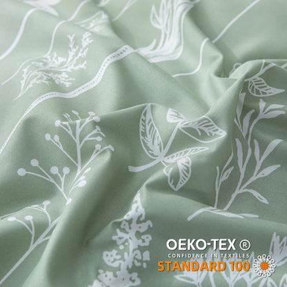 Flower Comforter Set - Sage Green