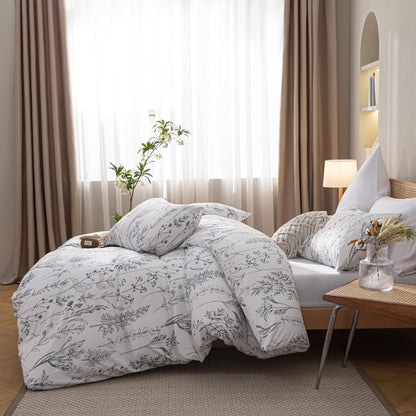 Flower Comforter Set - White