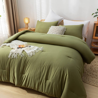 Queen Comforter Set - Olive Green