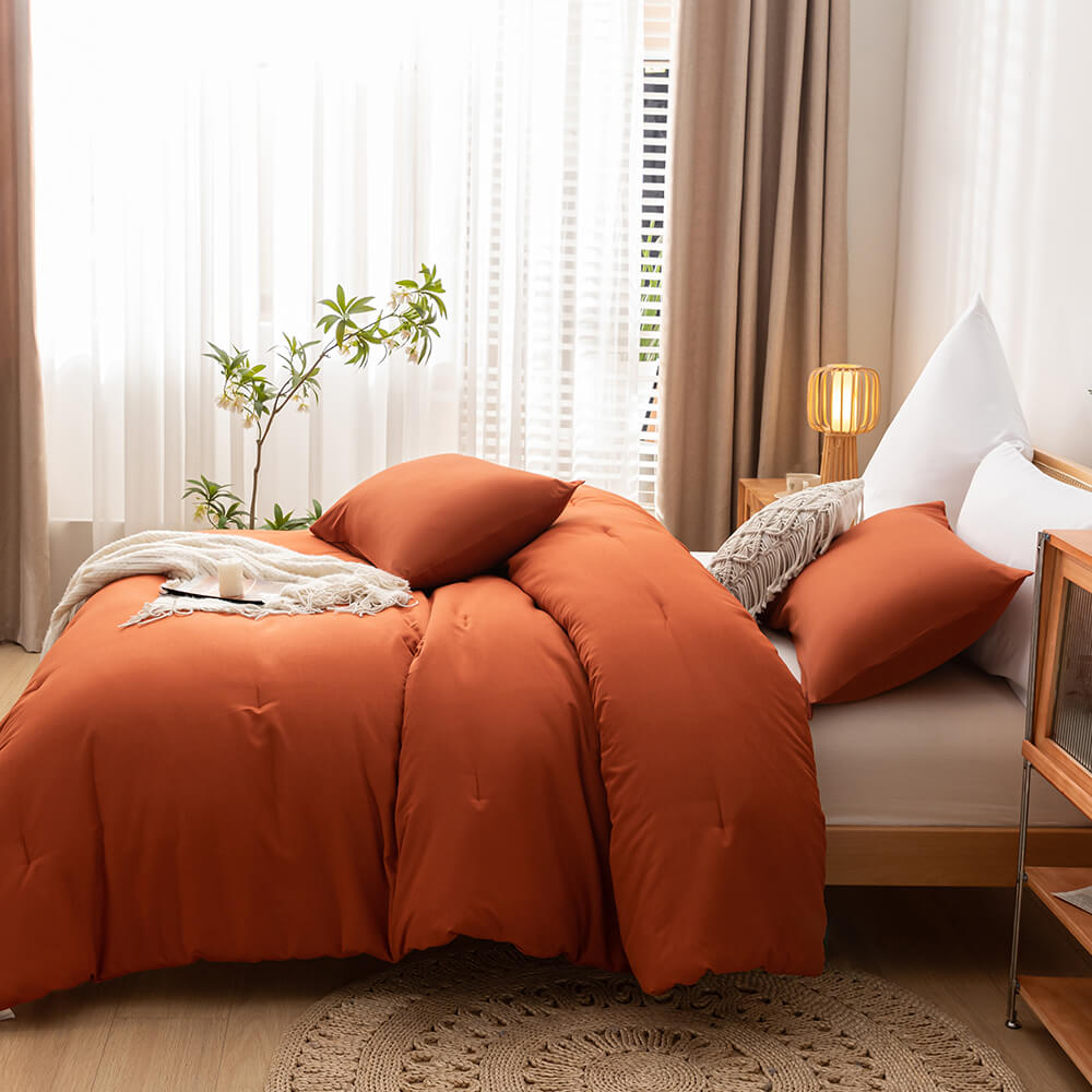 Queen Comforter Set - Terracotta