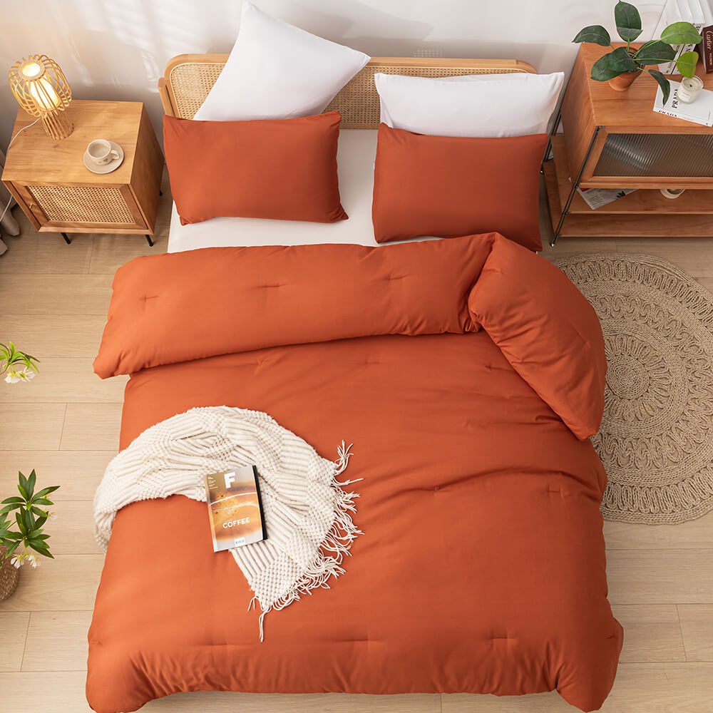 Queen Comforter Set - Terracotta