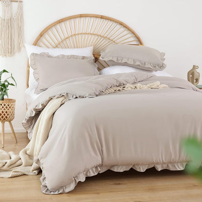 Ruffled Comforter Set - Oatmeal