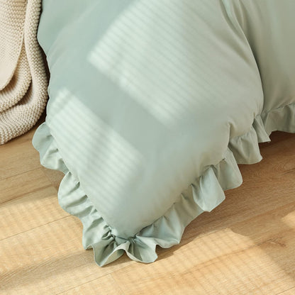 Ruffled Comforter Set - Sage Green