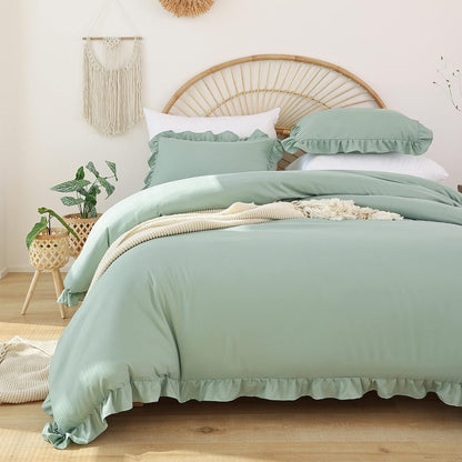 Ruffled Comforter Set - Sage Green